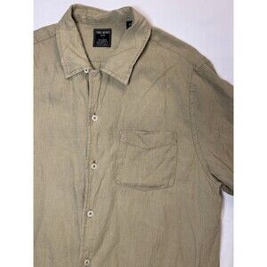 Todd Snyder x Baird McNutt Men’s XL Beige Short Sleeve Irish Linen Button Shirt